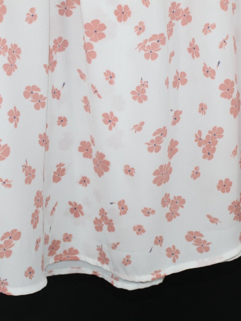 White Pink Floral Top Sienna Sky Square neck Puffed Sleeve Boho Cottagecore Med - Picture 4 of 6